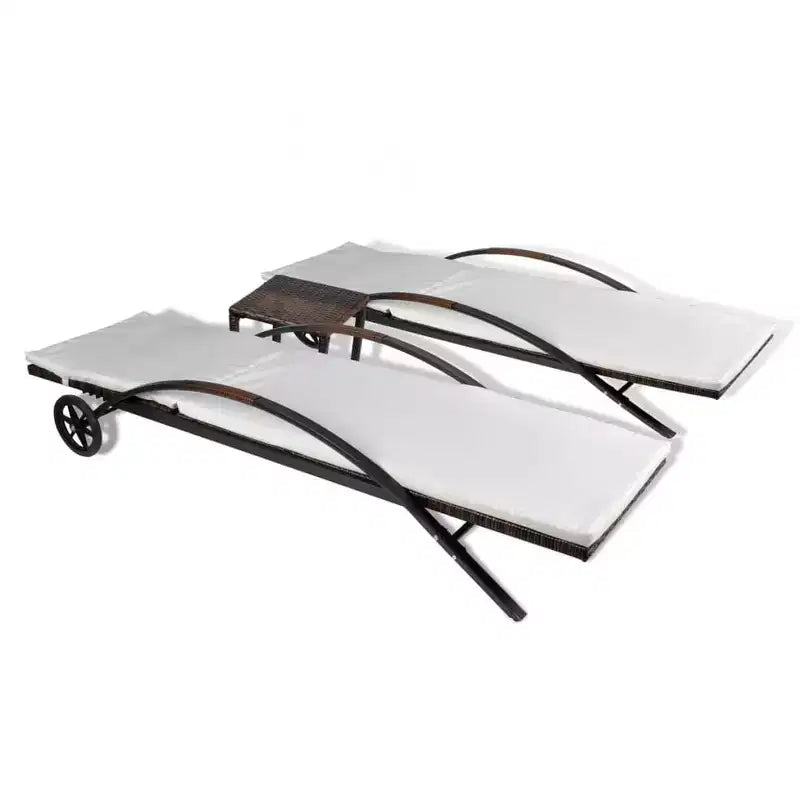 Chaises longues de patio, chaises longues d'extérieur, transats de jardin, poly rotin