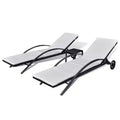 vidaXL Patio Lounge Chairs Outdoor Sunloungers Backyard Sunbeds Poly Rattan