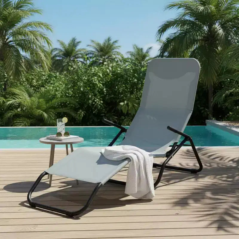 Lot de 2 fauteuils de relaxation pliables à bascule pour patio "Zéro Gravité"