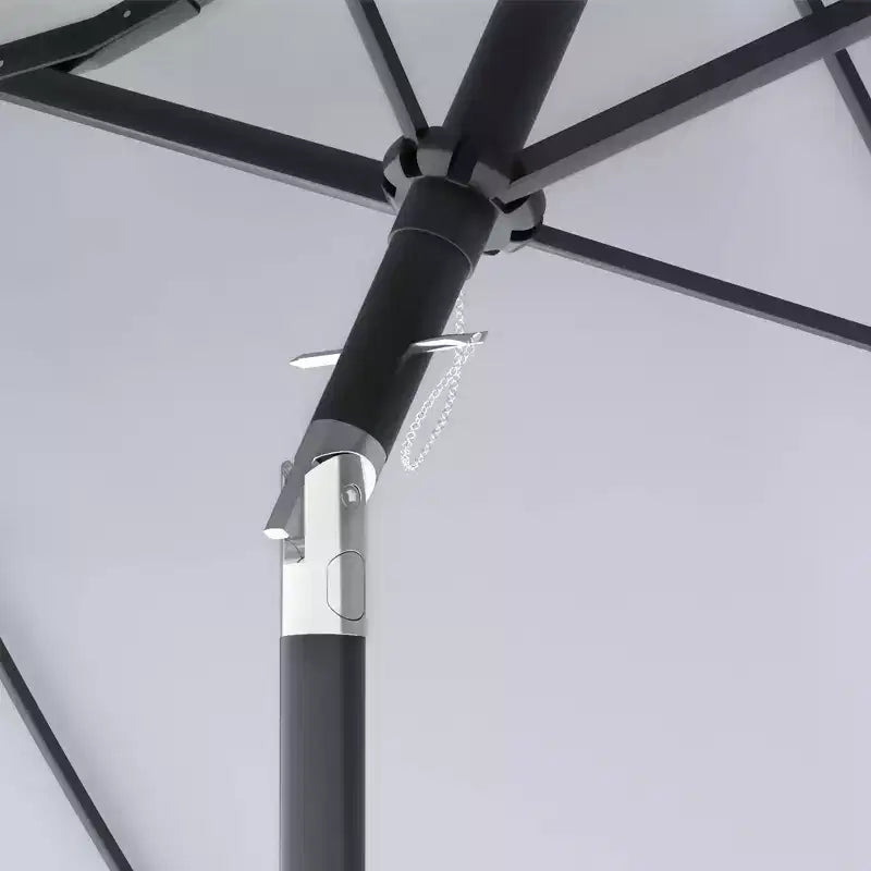 Parasol de terrasse double face de 9,5 pi avec 3 évents, inclinable et manivelle, parasol d'extérieur