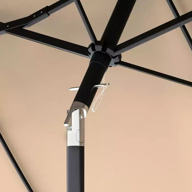 Parasol de terrasse double face de 9,5 pi avec 3 évents, inclinable et manivelle, parasol d'extérieur