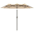 Outsunny 9.5' Double-sided Patio Umbrella with 3 Air Vents, Tilt and Crank, Outdoor Umbrella