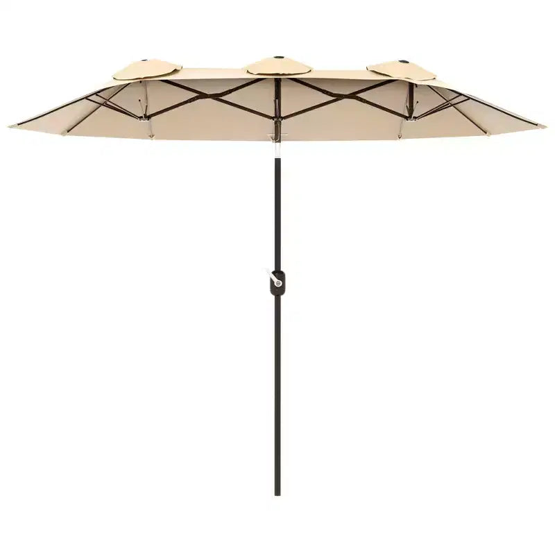 Outsunny 9.5' Double-sided Patio Umbrella with 3 Air Vents, Tilt and Crank, Outdoor Umbrella