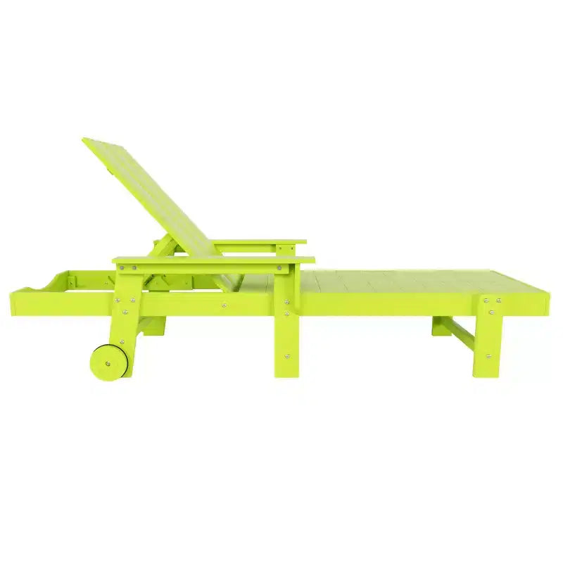 Chaise longue inclinable moderne avec accoudoirs et roulettes
