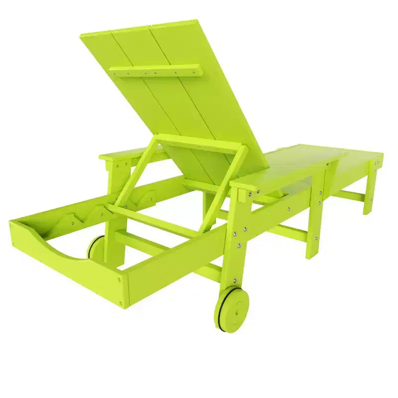 Chaise longue inclinable moderne avec accoudoirs et roulettes