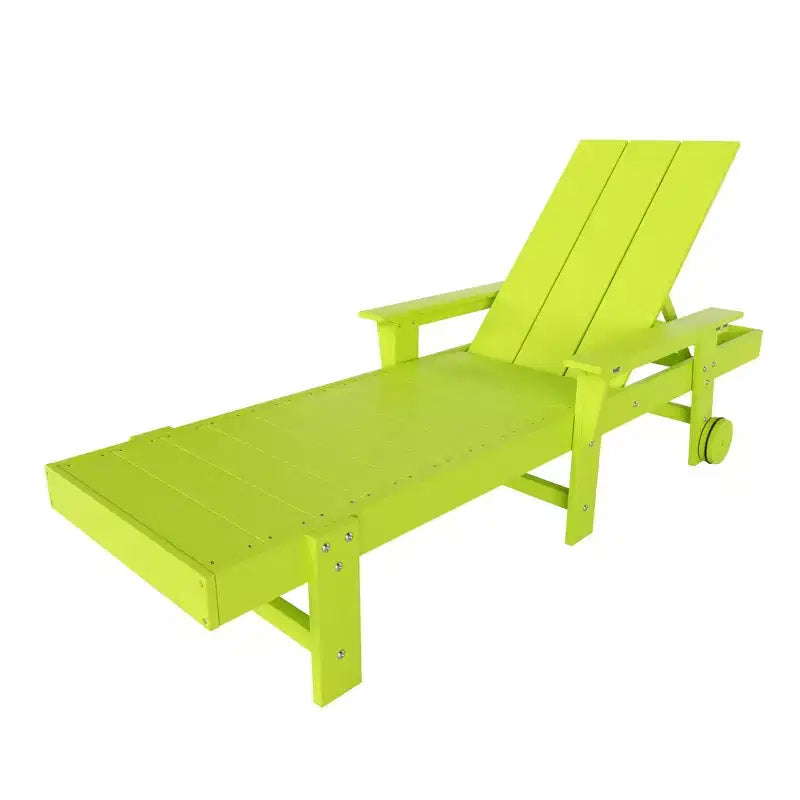 Chaise longue inclinable moderne avec accoudoirs et roulettes