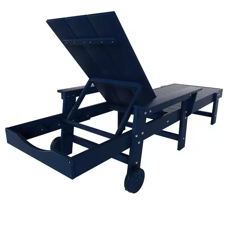 Chaise longue inclinable moderne avec accoudoirs et roulettes