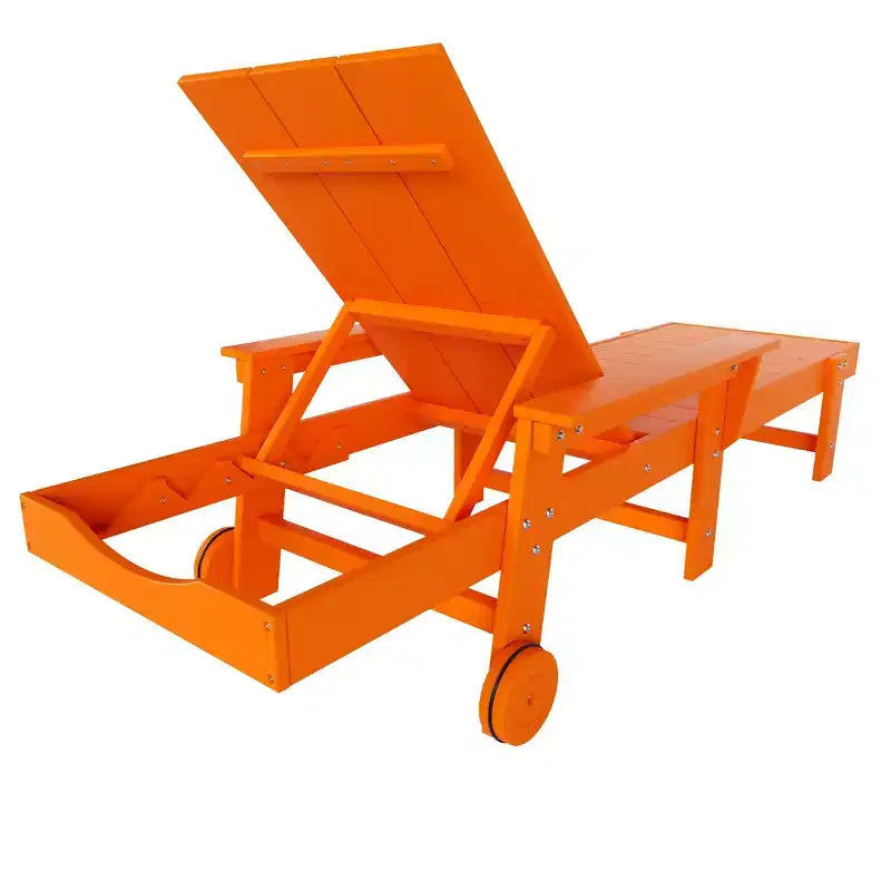 Chaise longue inclinable moderne avec accoudoirs et roulettes