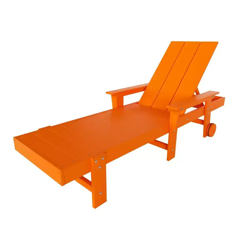 Chaise longue inclinable moderne avec accoudoirs et roulettes