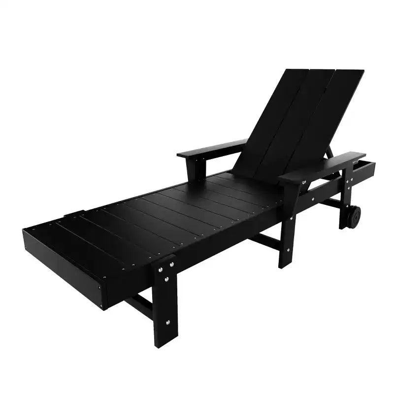 Chaise longue inclinable moderne avec accoudoirs et roulettes