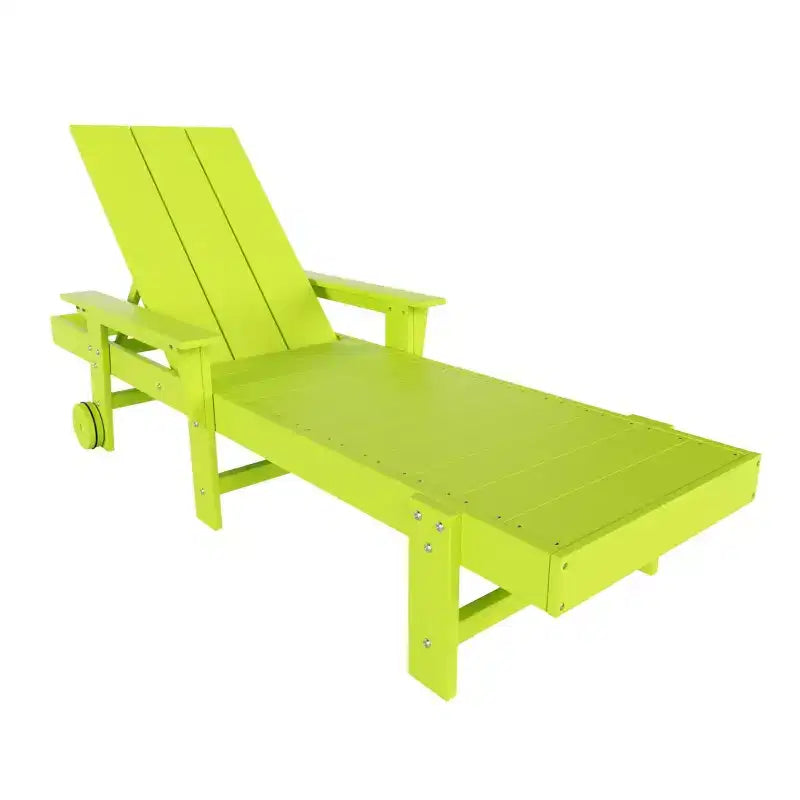 Chaise longue inclinable moderne avec accoudoirs et roulettes