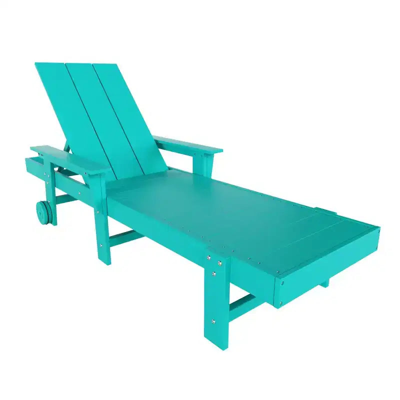 Chaise longue inclinable moderne avec accoudoirs et roulettes