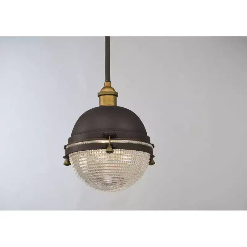1 - Suspension en bronze huilé/laiton antique