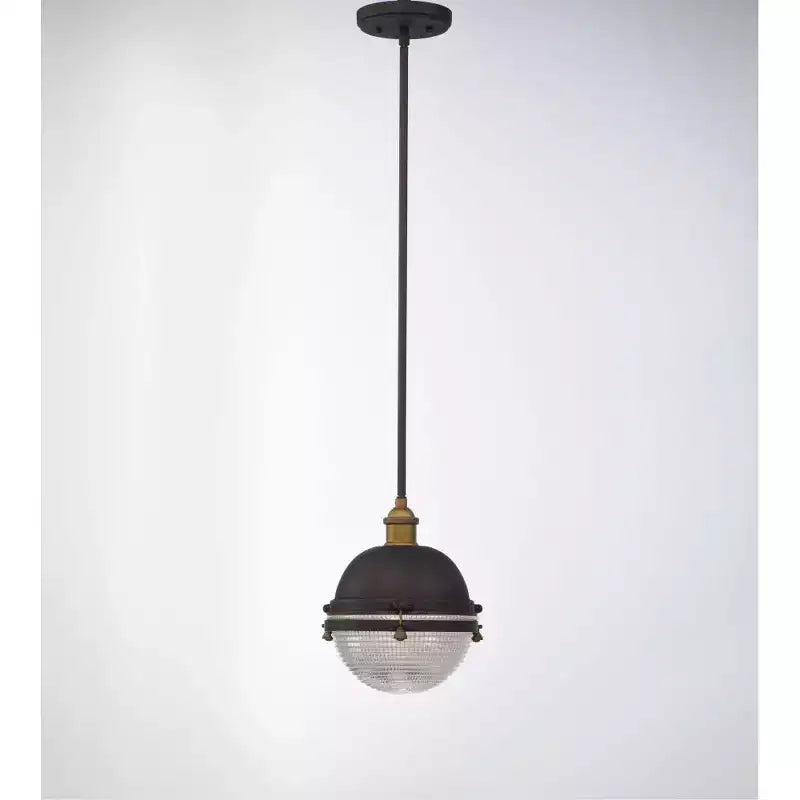 1 - Suspension en bronze huilé/laiton antique