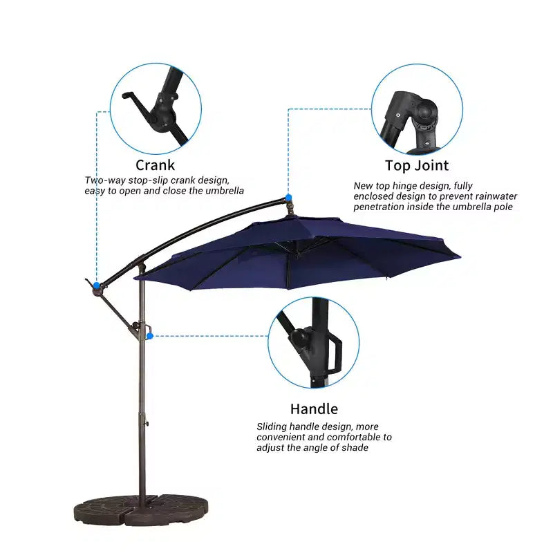 Parasol de patio octogonal extérieur de 3 mètres